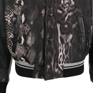 Chaqueta de béisbol con bordado de chenilla personalizada Chaqueta de lana y cuero estilo Varsity Letterman con revestimiento de lona - Product Image 4