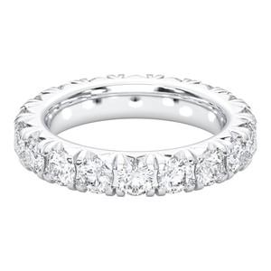 Anillo de Compromiso con Diamante Cultivado en Laboratorio de 7.00 Quilates, Corte Redondo, Claridad VS, Color F-G, Engaste Completo con Pavé, Hecho en Oro de 14K Chapado, Unisex - Product Image 3