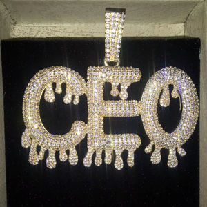 Colgante de letra personalizado de corte redondo de 3.80Ct con moissanita real chapado en oro rosa de 14K para fiestas - Product Image 1