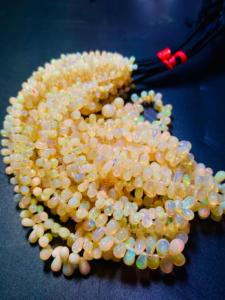 Cuentas de piedra de lágrima de fuego arcoíris de ópalo Natural Etíope para hacer joyas gemas lisas - Product Image 3