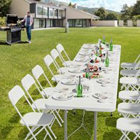Table pliante rectangulaire en HDPE de 180 cm (6 pieds) – Mobilier d'extérieur en plastique pour événements, fêtes de jardin, repas et usage hôtelier