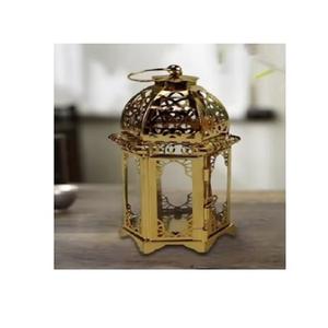 Linterna de hierro metálica artesanal tradicional para decoración navideña con compatibilidad de velas sin llama - Product Image 1