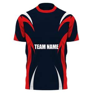 T-shirt de sport personnalisable à main complète Designs Maillot de cricket à motif solide avec tissu tissé et nom d'équipe Uniforme avec logo personnalisé - Product Image 5