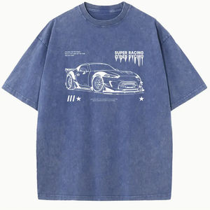 เสื้อยืดสำหรับผู้ชายและผู้หญิงผ้าคอตตอนโอเวอร์ไซส์พิมพ์ลายลำลองแนวสตรีทผ้าคอตตอนสำหรับแข่งขันแข่งรถ - Product Image 2