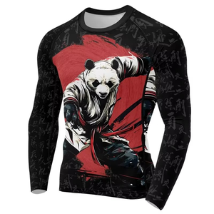 Cheapest Customized Women's Crew Neck Long Sleeve Men BJJ MMA Jiu Jitsu Compression <b>Shirt</b> Rashguards Rash Guard - Product Image 2