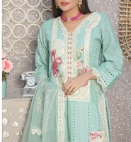 Collection d'été en gros indien pakistanais ethnique dames fête Punjabi cousu costumes 3 pièces Salwar Kameez lin brodé