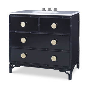 โต๊ะเครื่องแป้งในห้องน้ำไม้ไผ่เดี่ยว38นิ้วสุดหรูไม้เอ็มดีเอฟทันสมัยประหยัดพื้นที่สำหรับห้องนั่งเล่นห้องนอนสำหรับอพาร์ทเมนต์ - Product Image 1