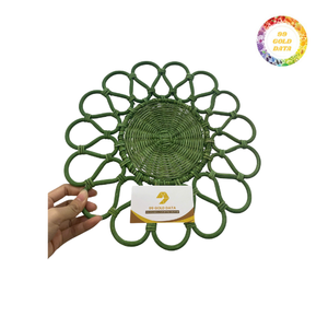 Tapis de vaisselle en rotin tissé durable Chargeur de plaque décoratif du Vietnam pour la cuisine rustique et la décoration de table - Product Image 4