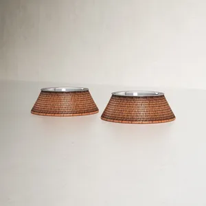 Cuenco de ratán trenzado a mano para mascotas Cuenco de alimentación de ratán natural para gatos y perros Comederos para mascotas hechos a mano - Product Image 4