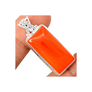 925สเตอริ่งสีเงินสเตอร์ลิงจี้พลอยคาร์เนเลี่ยนแท้เครื่องประดับวันวาเลนไทน์ของขวัญชั้นดีสำหรับผู้หญิงปรับแต่งได้สำหรับผู้หญิง - Product Image 1