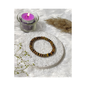 Trendy Design Fashionable <b>Jewelry</b> c Color Durable Stretchable Rondelle Shape <b>Tiger</b> <b>Eye</b> Beads Gemstone Bracelet - Product Image 1