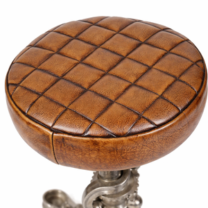 Tabouret de bar moderne en fonte, fait à la main, hauteur réglable, siège en cuir véritable, couleur personnalisée, garantie de 3 ans, utilisation commerciale, meubles - Product Image 2