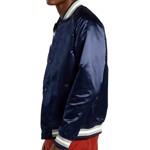 Chaqueta Bomber de Satén para Hombre, Estilo Urbano, Dos Bolsillos en las Mangas, Ecológica, de Primera Calidad, Algodón y Poliéster - Product Image 4
