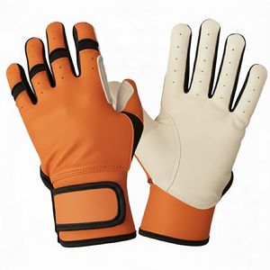 Guantes de Bateo de Béisbol Profesionales de Cuero Duradero, Azul Oscuro y Blanco, Ligeros, Transpirables, Colores y Tamaños Personalizados para Entrenamiento - Product Image 4