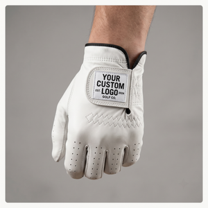 Premium Men's Full Finger Cabretta Leather <b>Golf</b> Gloves Custom Logo Strap Breathable White All-Season Golfing Gear OEM Sialkot - Product Image 2