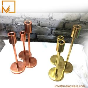 Bougeoir en aluminium de couleur personnalisée fait à la main imprimé Designer intérieur maison décoration de Noël brillant brillant pour bougies bâtonnets - Product Image 3