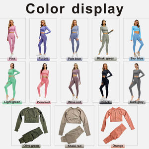 Ensemble de sport et yoga 2 pièces sans couture pour femme grande taille, respirant, léger, séchage rapide, tissu écologique - Product Image 5