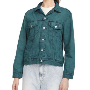 Veste en jean respirante à manches longues pour femme, sur mesure, avec doublure en coton, design uni pour l'hiver - Product Image 1