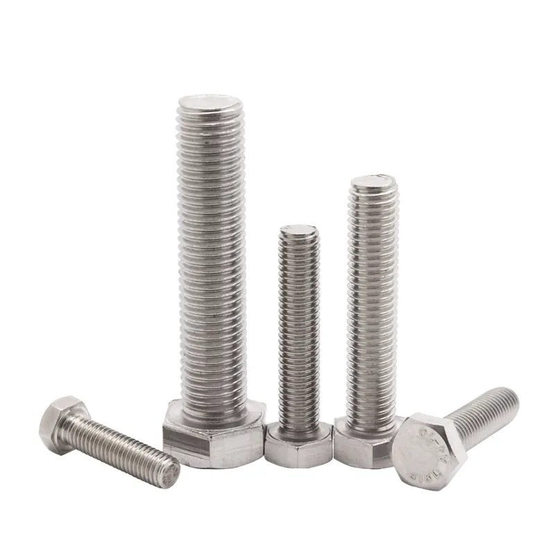 China DIN933 M10 M12 M16 M24 Hex Head Bolt Kits Full Thread Hexagonal Stainless Steel Nut And Bolt