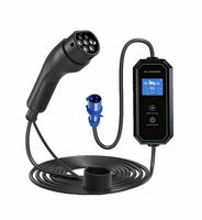 Chargeur EV portable 3,5 kW 16A Type 2 230Vac monophasé avec protection RCD, écran LCD, câble de 5 m pour usage domestique, garage et voyage en Europe