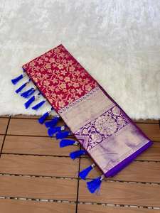 Priyamani Kanjivaram Saree en soie réversible Vêtements décontractés faits à la main pour les mariages et Diwali fabriqués en Inde - Product Image 5