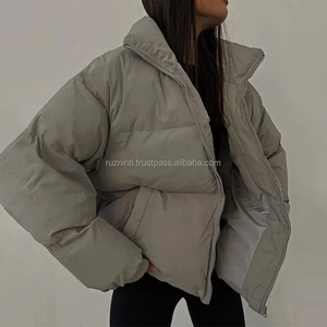 เสื้อโค้ททรงพองหนาพร้อมซับในนุ่มมีฮู้ดปรับได้และแผ่นบุฉนวนสำหรับแฟชั่นสไตล์สตรีทฤดูหนาวสุดๆ - Product Image 2