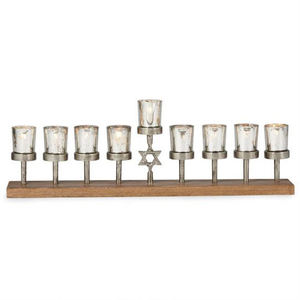 Base métallique et bois, branches de Menorahs - Product Image 6