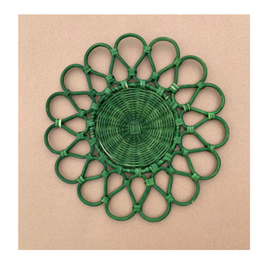 Elegant Natural Rattan Plate And Handmade Rattan <b>Placemat</b> For Dining Table Decoration Tea Pot Coaster And Food - Product Image 4
