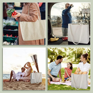 Wholesale Durable Eco Friendly Simple Shopping <b>Canvas</b> <b>Bag</b> Yellow with Your Own Logo Design Printed Cotton <b>Tote</b> <b>Bag</b> - Product Image 4