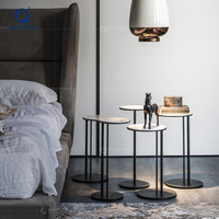 Vente en gros de meubles de salon canapé ou lit de luxe Table d'appoint de nuit Table basse minimaliste ronde en acier inoxydable