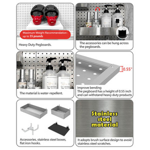 Panel de Herramientas de Acero Inoxidable para Montaje en Pared, Forma Rectangular, para Almacenamiento en el Hogar, Gran Venta - Product Image 3