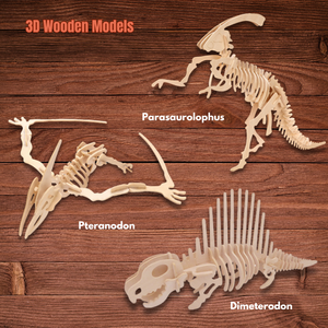Montessori <strong>Learning</strong> <strong>DIY</strong> <strong>Toy</strong> 3D Wooden Dinosaur Triceratops Skeleton Puzzle Educational Gift for 5 to 7 Years - Product Image 3