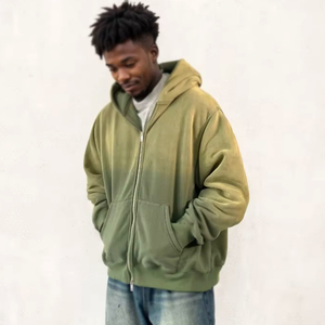 Sweats à capuche en molleton de coton 100% de haute qualité pour hommes, vêtements décontractés pour sports d'hiver à manches longues, mode avec fermeture éclair, nouveauté - Product Image 2