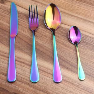 Juego de cubiertos Rainbow con acabado multicolor que ofrece un aspecto moderno y duradero para la cena diaria y festiva - Product Image 2