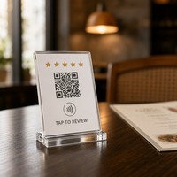 Support d'affichage NFC en acrylique transparent OEM pour table, support de carte à connecter par simple contact