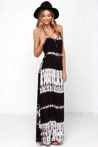 Sin mangas Tie Dye verano Maxi bohemio vestidos Boho Casual de las mujeres Maxi vestido - Product Image 5