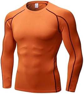 Logo personnalisé musculation entraînement haut manches raglan sport t-shirt entraînement séchage rapide Compression manches longues Gym t-shirt hommes - Product Image 3