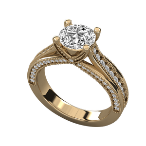Bague de fiançailles pour femme en or massif 9 carats avec diamant solitaire rond cultivé en laboratoire - Product Image 4