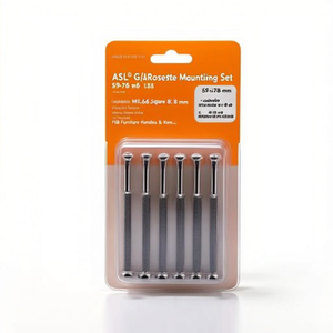 ASL Modern G/G Kit de fixation pour rosettes 59-78mm M5 X 65 Carré 8 X 135mm FSB Poignées et boutons de meubles en acier inoxydable pour armoires - Product Image 3