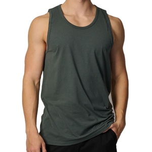 Débardeur uni personnalisé avec logo, style décontracté, pour hommes, vêtements d'été, streetwear, en tissu, vente en gros d'usine - Product Image 5