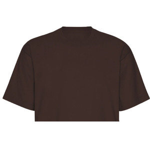 T-shirt décontracté pour homme de grande taille, logo personnalisable de haute qualité, devant, couleur marron, 220 g/m², 100 % coton biologique, respirant, vierge - Product Image 4