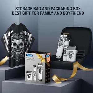 Kit de tondeuses à cheveux professionnelles, batterie 2500 mAh, lame en céramique en forme de T, étanche IPX7, rasoirs électriques, cadeaux pour barbiers - Product Image 5