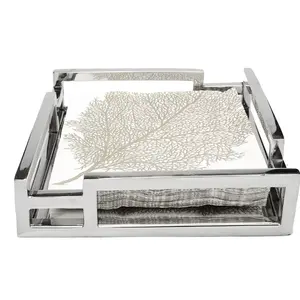 Porte-serviettes en métal rond moderne pour la décoration de table, organisateur de mouchoirs, serviette de table de luxe fabriquée par Zahid Exports - Product Image 3