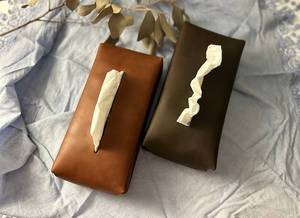 Boîte à mouchoirs élégante en cuir véritable personnalisée couleur taille étui pour la décoration intérieure accessoires de bureau de qualité supérieure affichage LTBC-0010 moderne - Product Image 6