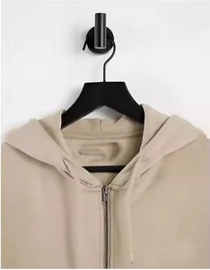 Haute qualité fermeture éclair sur mesure Streetwear surdimensionné polaire coton Logo personnalisé hommes fermeture éclair complète à capuche en détresse broderie - Product Image 5