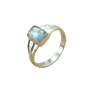 Bague en labradorite feu bleu, bague en argent sterling 925, bague de promesse pour elle, bijoux en labradorite, cadeau de Noël pour petite amie - Product Image 1
