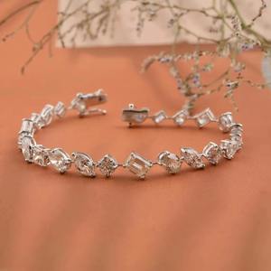Pulsera moderna con diamantes reales para mujer, pulseras con dijes de platino de India para ocasiones especiales de aniversario, proveedor indio - Product Image 2