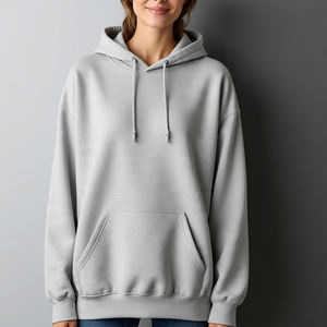 Oversize High Quality Winter Printed Front Pullover Hoodie <b>Women</b> Polyester Fleece Drop Shoulder Loose Fit - Product Image 2