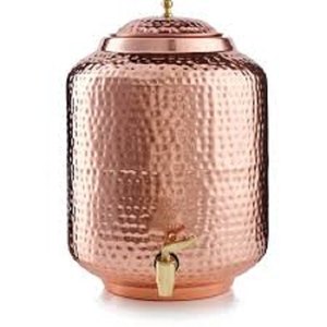 Hammered Finished Copper Water <b>Container</b> with Anti-corrosion Coating Dishwasher Safe & Lid for Kitchen Home Hotel Restaurants - Product Image 1
