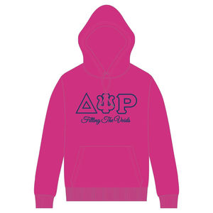 เสื้อมีฮู้ดสวมหัวผ้าฝ้ายโพลีสีชมพูเดลต้า PSI เสื้อสโมสรมีฮู้ดเติมช่องว่างเสื้อผ้าใส่สบายแบบกรีก - Product Image 2